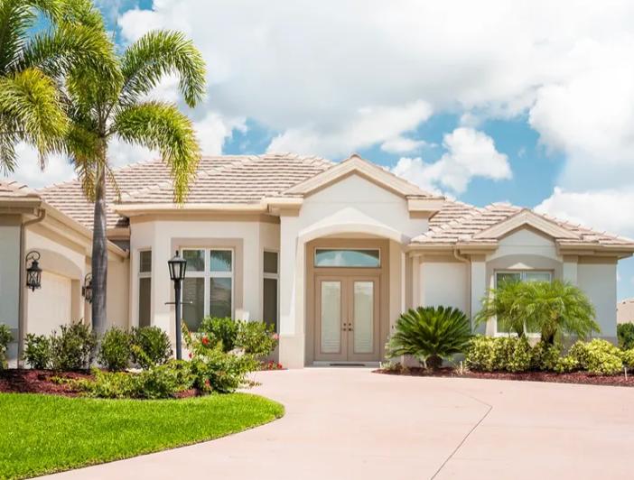 Newly remodeled South Florida home with palm trees